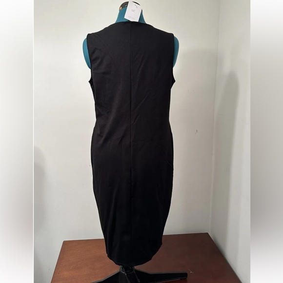 La Clef Maternity’s Women’s Black Sleeveless Stretch Pleated Waist Dress Size L - Picture 4 of 9
